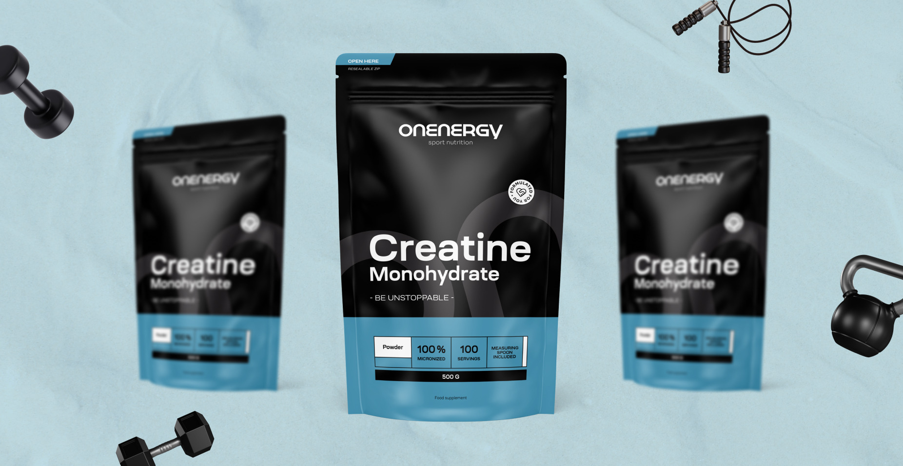 100 % kreatin monohydrát ve formě prášku