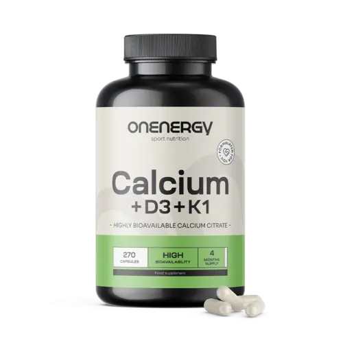 Vápník + vitamíny D3 a K1, 270 kapslí