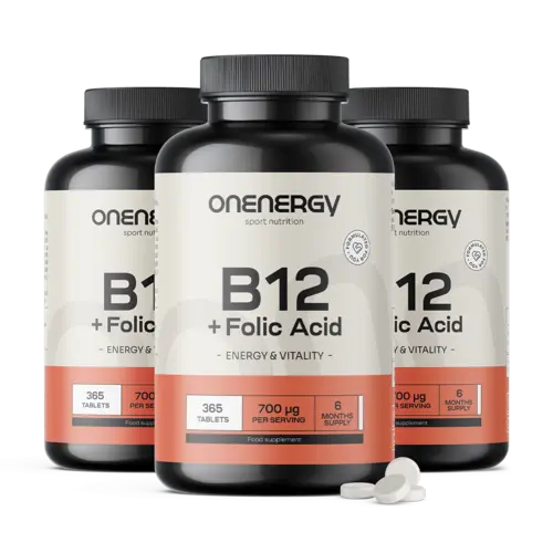 3x Vitamín B12 + kyselina listová, dohromady 1095 tablet