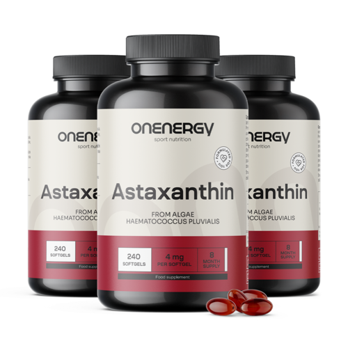 3x Astaxanthin 4 mg, dohromady 720 měkkých kapslí