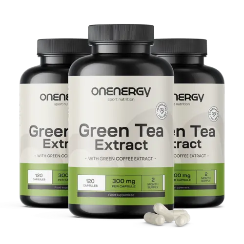 3x Zelený čaj 600 mg – výtažek, dohromady 360 kapslí