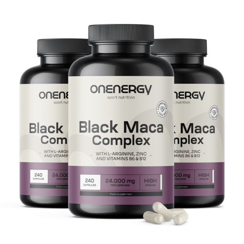 3x Černá maca komplex 24.000 mg, dohromady 720 kapslí