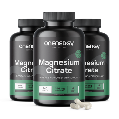 3x Magnézium citrát 444 mg, dohromady 720 kapslí
