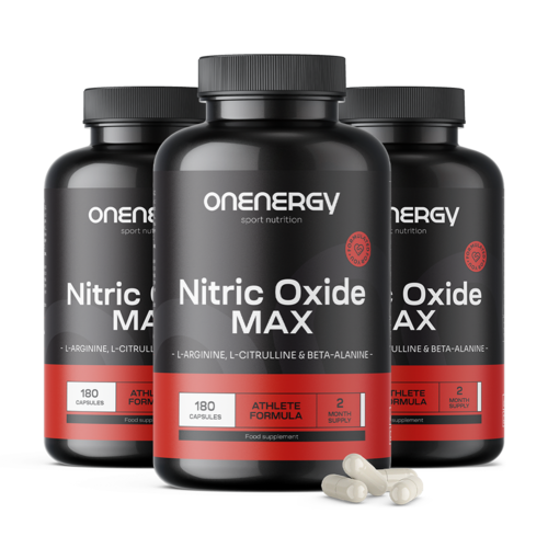 3x Nitric Oxide Max - komplex s argininem, citrulinem a beta-alaninem, dohromady 540 kapslí