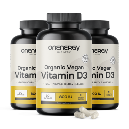 3x BIO Veganský vitamín D3, dohromady 270 kapslí