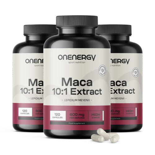3x Maca – výtažek 10:1, dohromady 360 kapslí
