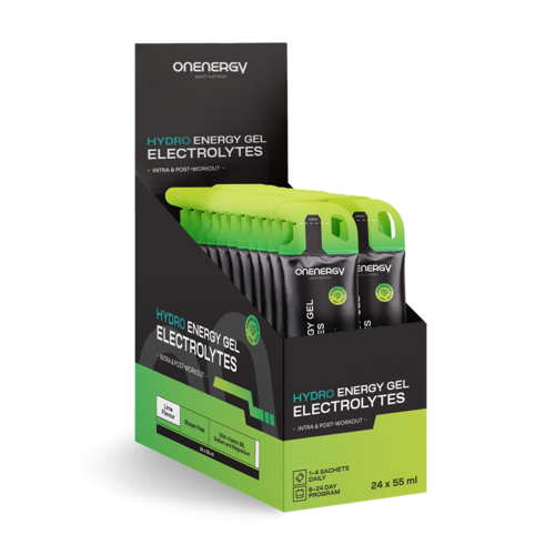 Hydro energetický gel s elektrolyty – limeta, 24 x 55 ml