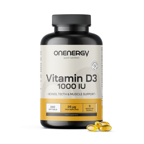 Vitamín D3 1000 m.j., 240 měkkých kapslí